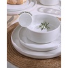 image:imageFamiware Annecy Plates and Bowls Sets 12 Pieces Dinnerware Sets Microwave and Dishwasher Safe Dishes Set for 4 Chip and Scratch Resistant GreyBlueWhite