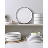image:imageFamiware Annecy Plates and Bowls Sets 12 Pieces Dinnerware Sets Microwave and Dishwasher Safe Dishes Set for 4 Chip and Scratch Resistant GreyBlueWhite with Black Rim