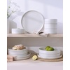 image:imageFamiware Annecy Plates and Bowls Sets 12 Pieces Dinnerware Sets Microwave and Dishwasher Safe Dishes Set for 4 Chip and Scratch Resistant GreyBlueWhite