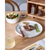 image:imageFamiware Annecy Plates and Bowls Sets 12 Pieces Dinnerware Sets Microwave and Dishwasher Safe Dishes Set for 4 Chip and Scratch Resistant GreyBlueWhite