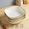 image:imagefamiware Large Pasta Bowls Set of 4 Ocean Round 85 Pasta Serving Bowl Large Dinner Bowls Kitchen Bowl Set Microwave and Dishwasher Safe Scratch Resistant Cappuccino WhiteVanilla White