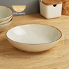 image:imagefamiware Large Pasta Bowls Set of 4 Ocean Round 85 Pasta Serving Bowl Large Dinner Bowls Kitchen Bowl Set Microwave and Dishwasher Safe Scratch Resistant Cappuccino WhiteVanilla White