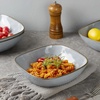image:imagefamiware Large Pasta Bowls Set of 4 Ocean Round 85 Pasta Serving Bowl Large Dinner Bowls Kitchen Bowl Set Microwave and Dishwasher Safe Scratch Resistant Cappuccino WhiteBlue