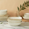 image:imagefamiware Large Pasta Bowls Set of 4 Ocean Round 85 Pasta Serving Bowl Large Dinner Bowls Kitchen Bowl Set Microwave and Dishwasher Safe Scratch Resistant Cappuccino WhiteVanilla White