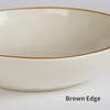 image:imagefamiware Large Pasta Bowls Set of 4 Ocean Round 85 Pasta Serving Bowl Large Dinner Bowls Kitchen Bowl Set Microwave and Dishwasher Safe Scratch Resistant Cappuccino WhiteVanilla White