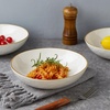image:imagefamiware Large Pasta Bowls Set of 4 Ocean Round 85 Pasta Serving Bowl Large Dinner Bowls Kitchen Bowl Set Microwave and Dishwasher Safe Scratch Resistant Cappuccino WhiteVanilla White