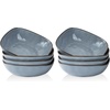 image:imagefamiware Large Pasta Bowls Set of 4 Ocean Round 85 Pasta Serving Bowl Large Dinner Bowls Kitchen Bowl Set Microwave and Dishwasher Safe Scratch Resistant Cappuccino WhiteBlue