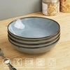 image:imagefamiware Large Pasta Bowls Set of 4 Ocean Round 85 Pasta Serving Bowl Large Dinner Bowls Kitchen Bowl Set Microwave and Dishwasher Safe Scratch Resistant Cappuccino WhiteBlue