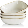 image:imagefamiware Large Pasta Bowls Set of 4 Ocean Round 85 Pasta Serving Bowl Large Dinner Bowls Kitchen Bowl Set Microwave and Dishwasher Safe Scratch Resistant Cappuccino WhiteVanilla White