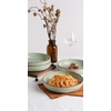 image:imagefamiware Mercury Pasta Bowls Set of 6 33 oz Large Salad Bowls Ceramic Pasta Plates Bowls Serving Bowls for Kitchen Microwave amp Dishwasher Safe CharcoalLight Green