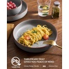 image:imagefamiware Mercury Pasta Bowls Set of 6 33 oz Large Salad Bowls Ceramic Pasta Plates Bowls Serving Bowls for Kitchen Microwave amp Dishwasher Safe CharcoalDark Gray