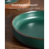 image:imagefamiware Mercury Pasta Bowls Set of 6 33 oz Large Salad Bowls Ceramic Pasta Plates Bowls Serving Bowls for Kitchen Microwave amp Dishwasher Safe CharcoalDark Green
