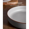 image:imagefamiware Mercury Pasta Bowls Set of 6 33 oz Large Salad Bowls Ceramic Pasta Plates Bowls Serving Bowls for Kitchen Microwave amp Dishwasher Safe CharcoalDark Gray