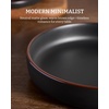 image:imagefamiware Mercury Pasta Bowls Set of 6 33 oz Large Salad Bowls Ceramic Pasta Plates Bowls Serving Bowls for Kitchen Microwave amp Dishwasher Safe CharcoalBlack