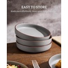 image:imagefamiware Mercury Pasta Bowls Set of 6 33 oz Large Salad Bowls Ceramic Pasta Plates Bowls Serving Bowls for Kitchen Microwave amp Dishwasher Safe CharcoalDark Gray