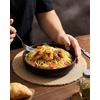 image:imagefamiware Mercury Pasta Bowls Set of 6 33 oz Large Salad Bowls Ceramic Pasta Plates Bowls Serving Bowls for Kitchen Microwave amp Dishwasher Safe CharcoalBlack