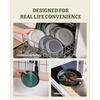 image:imagefamiware Mercury Pasta Bowls Set of 6 33 oz Large Salad Bowls Ceramic Pasta Plates Bowls Serving Bowls for Kitchen Microwave amp Dishwasher Safe CharcoalDark Green