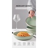 image:imagefamiware Mercury Pasta Bowls Set of 6 33 oz Large Salad Bowls Ceramic Pasta Plates Bowls Serving Bowls for Kitchen Microwave amp Dishwasher Safe CharcoalLight Green
