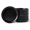 image:imagefamiware Mercury Pasta Bowls Set of 6 33 oz Large Salad Bowls Ceramic Pasta Plates Bowls Serving Bowls for Kitchen Microwave amp Dishwasher Safe CharcoalBlack