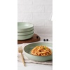 image:imagefamiware Mercury Pasta Bowls Set of 6 33 oz Large Salad Bowls Ceramic Pasta Plates Bowls Serving Bowls for Kitchen Microwave amp Dishwasher Safe CharcoalLight Green
