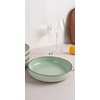 image:imagefamiware Mercury Pasta Bowls Set of 6 33 oz Large Salad Bowls Ceramic Pasta Plates Bowls Serving Bowls for Kitchen Microwave amp Dishwasher Safe CharcoalLight Green