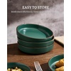 image:imagefamiware Mercury Pasta Bowls Set of 6 33 oz Large Salad Bowls Ceramic Pasta Plates Bowls Serving Bowls for Kitchen Microwave amp Dishwasher Safe CharcoalDark Green