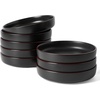 image:imagefamiware Mercury Pasta Bowls Set of 6 33 oz Large Salad Bowls Ceramic Pasta Plates Bowls Serving Bowls for Kitchen Microwave amp Dishwasher Safe CharcoalBlack