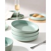 image:imagefamiware Milkyway 33 oz Bowl Set Pasta Bowls Set of 6 Salad Bowls Double Reactive Glaze Sturdy amp Stackable Ideal for Housewarming Festivals Matcha Green with SpecklesLight Green