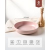 image:imagefamiware Milkyway 33 oz Bowl Set Pasta Bowls Set of 6 Salad Bowls Double Reactive Glaze Sturdy amp Stackable Ideal for Housewarming Festivals Matcha Green with SpecklesLight Pink