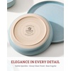 image:imagefamiware Milkyway 33 oz Bowl Set Pasta Bowls Set of 6 Salad Bowls Double Reactive Glaze Sturdy amp Stackable Ideal for Housewarming Festivals Matcha Green with SpecklesLight Blue