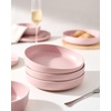 image:imagefamiware Milkyway 33 oz Bowl Set Pasta Bowls Set of 6 Salad Bowls Double Reactive Glaze Sturdy amp Stackable Ideal for Housewarming Festivals Matcha Green with SpecklesLight Pink