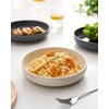 image:imagefamiware Milkyway 33 oz Bowl Set Pasta Bowls Set of 6 Salad Bowls Double Reactive Glaze Sturdy amp Stackable Ideal for Housewarming Festivals Matcha Green with SpecklesDark Charcoal  White