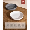image:imagefamiware Milkyway 33 oz Bowl Set Pasta Bowls Set of 6 Salad Bowls Double Reactive Glaze Sturdy amp Stackable Ideal for Housewarming Festivals Matcha Green with SpecklesWhite  Dark Gray