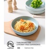 image:imagefamiware Milkyway 33 oz Bowl Set Pasta Bowls Set of 6 Salad Bowls Double Reactive Glaze Sturdy amp Stackable Ideal for Housewarming Festivals Matcha Green with SpecklesLight Blue