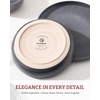 image:imagefamiware Milkyway 33 oz Bowl Set Pasta Bowls Set of 6 Salad Bowls Double Reactive Glaze Sturdy amp Stackable Ideal for Housewarming Festivals Matcha Green with SpecklesMatte Dark Charcoal