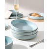 image:imagefamiware Milkyway 33 oz Bowl Set Pasta Bowls Set of 6 Salad Bowls Double Reactive Glaze Sturdy amp Stackable Ideal for Housewarming Festivals Matcha Green with SpecklesLight Blue