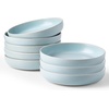 image:imagefamiware Milkyway 33 oz Bowl Set Pasta Bowls Set of 6 Salad Bowls Double Reactive Glaze Sturdy amp Stackable Ideal for Housewarming Festivals Matcha Green with SpecklesLight Blue