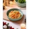 image:imagefamiware Milkyway 33 oz Bowl Set Pasta Bowls Set of 6 Salad Bowls Double Reactive Glaze Sturdy amp Stackable Ideal for Housewarming Festivals Matcha Green with SpecklesLight Green
