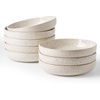 image:imagefamiware Milkyway 33 oz Bowl Set Pasta Bowls Set of 6 Salad Bowls Double Reactive Glaze Sturdy amp Stackable Ideal for Housewarming Festivals Matcha Green with SpecklesCreamy White with Speckles