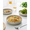 image:imagefamiware Milkyway 33 oz Bowl Set Pasta Bowls Set of 6 Salad Bowls Double Reactive Glaze Sturdy amp Stackable Ideal for Housewarming Festivals Matcha Green with SpecklesCreamy White with Speckles
