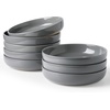 image:imagefamiware Milkyway 33 oz Bowl Set Pasta Bowls Set of 6 Salad Bowls Double Reactive Glaze Sturdy amp Stackable Ideal for Housewarming Festivals Matcha Green with SpecklesDark Gray