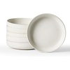 image:imagefamiware Milkyway 33 oz Bowl Set Pasta Bowls Set of 6 Salad Bowls Double Reactive Glaze Sturdy amp Stackable Ideal for Housewarming Festivals Matcha Green with SpecklesMatte White