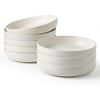 image:imagefamiware Milkyway 33 oz Bowl Set Pasta Bowls Set of 6 Salad Bowls Double Reactive Glaze Sturdy amp Stackable Ideal for Housewarming Festivals Matcha Green with SpecklesMatte White