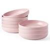 image:imagefamiware Milkyway 33 oz Bowl Set Pasta Bowls Set of 6 Salad Bowls Double Reactive Glaze Sturdy amp Stackable Ideal for Housewarming Festivals Matcha Green with SpecklesLight Pink