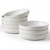 image:imagefamiware Milkyway 33 oz Bowl Set Pasta Bowls Set of 6 Salad Bowls Double Reactive Glaze Sturdy amp Stackable Ideal for Housewarming Festivals Matcha Green with SpecklesWhite