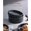 image:imagefamiware Star 75 Pasta Bowls Set Salad Bowl Set of 8 Double Reactive Glaze Stackable Ideal for Your Friend for Housewarming Festivals Cappuccino WhiteDark Charcoal  Full Glaze Matte