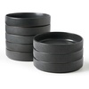 image:imagefamiware Star 75 Pasta Bowls Set Salad Bowl Set of 8 Double Reactive Glaze Stackable Ideal for Your Friend for Housewarming Festivals Cappuccino WhiteDark Charcoal  Full Glaze Matte