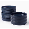 image:imagefamiware Star 75 Pasta Bowls Set Salad Bowl Set of 8 Double Reactive Glaze Stackable Ideal for Your Friend for Housewarming Festivals Cappuccino WhiteNebulas Blue