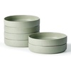 image:imagefamiware Star 75 Pasta Bowls Set Salad Bowl Set of 8 Double Reactive Glaze Stackable Ideal for Your Friend for Housewarming Festivals Cappuccino WhiteLight Green