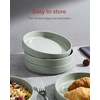 image:imagefamiware Star 75 Pasta Bowls Set Salad Bowl Set of 8 Double Reactive Glaze Stackable Ideal for Your Friend for Housewarming Festivals Cappuccino WhiteLight Green
